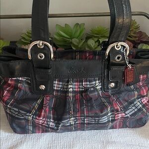 Coach Tartan Plaid Shoulder Bag